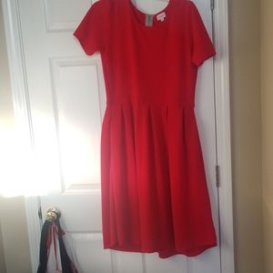 Lularoe Amelia - Large.  True red - textured.